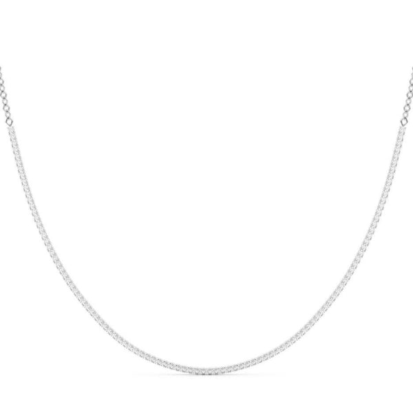 Round Diamond Half Tennis Necklace