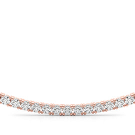 Round Diamond Half Tennis Necklace