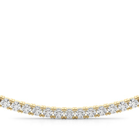 Round Diamond Half Tennis Necklace