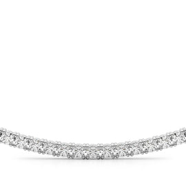 Round Diamond Half Tennis Necklace