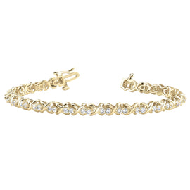 Round Diamond XO Bracelet