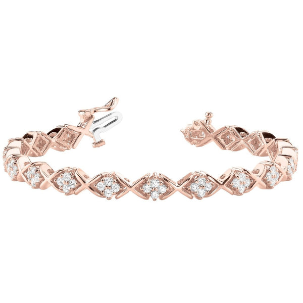 Round Diamond Cluster XO Bracelet