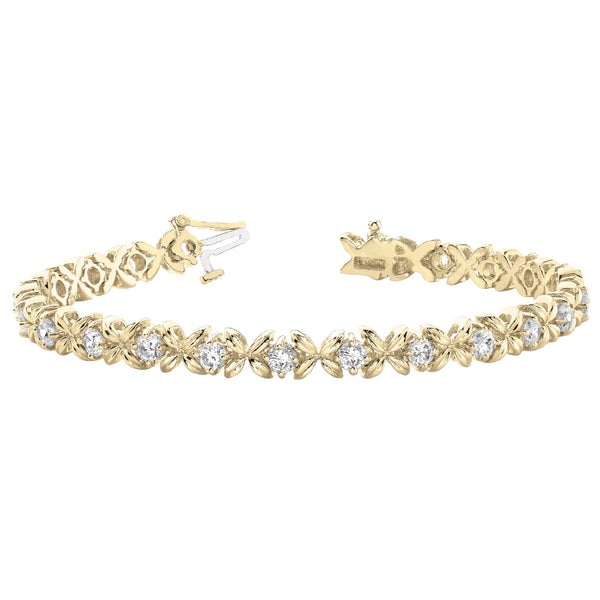 Round Diamond Floral XO Bracelet