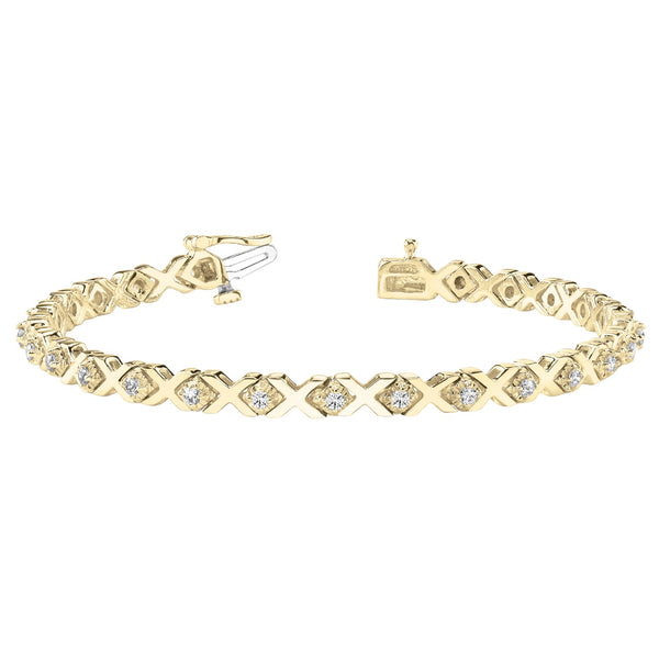 Round Diamond XO Tennis Bracelet