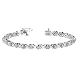 Round Diamond XO Tennis Bracelet