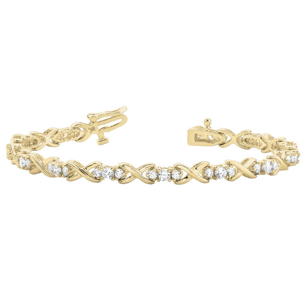 Round Diamond XO Tennis Bracelet