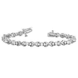 Round Diamond XO Tennis Bracelet