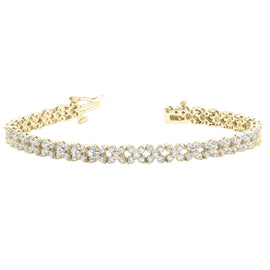 Round Floral Diamond Tennis Bracelet