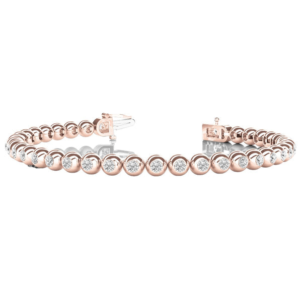 Round Rub-Over Diamond Tennis Bracelet