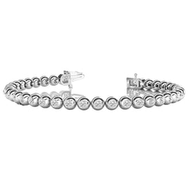 Round Rub-Over Diamond Tennis Bracelet