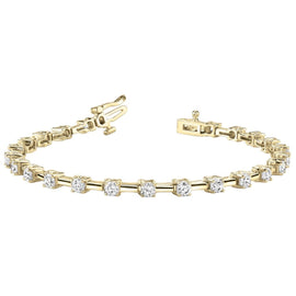 Round Diamond Bar Tennis Bracelet