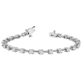 Round Diamond Bar Tennis Bracelet