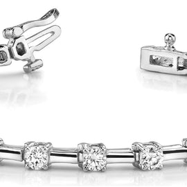 Round Diamond Bar Tennis Bracelet