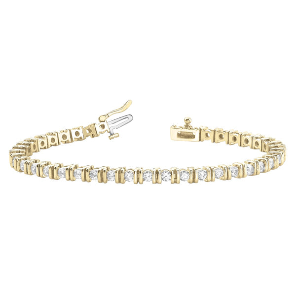 Round Diamond Border Tennis Bracelet