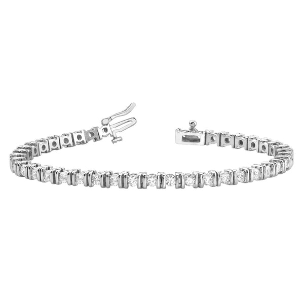 Round Diamond Border Tennis Bracelet