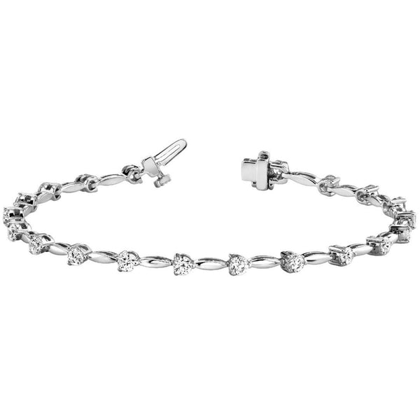 Round Diamond Tennis Bar Bracelet