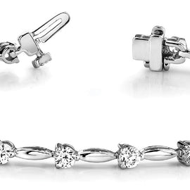 Round Diamond Tennis Bar Bracelet