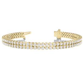 Round Diamond Double Row Tennis Bracelet