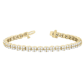 Round Diamond Cluster Tennis Bracelet