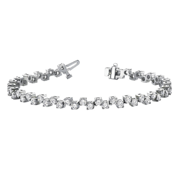 Round Diamond Scatter Tennis Bracelet