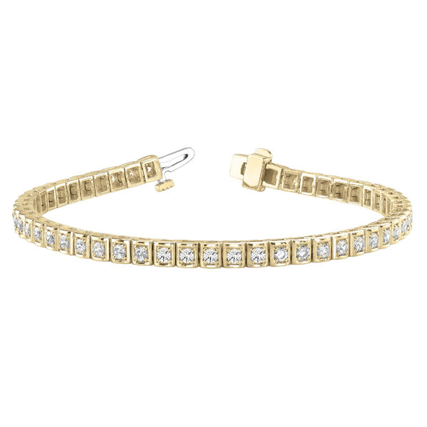 Round Diamond Bezel Tennis Bracelet