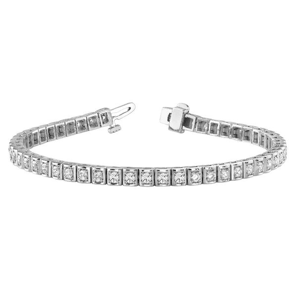 Round Diamond Bezel Tennis Bracelet