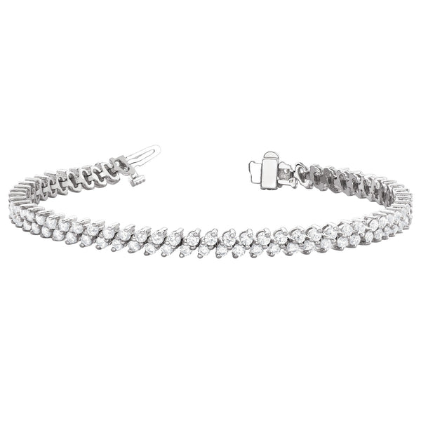 Round Diamond Double Row Tennis Bracelet