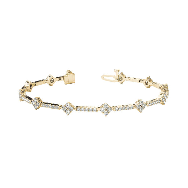 Round Diamond Cluster Tennis Bracelet