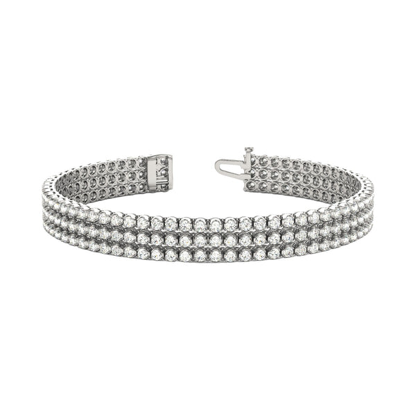 Round Diamond Multi-Row Tennis Bracelet