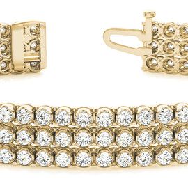 Round Diamond Multi-Row Tennis Bracelet