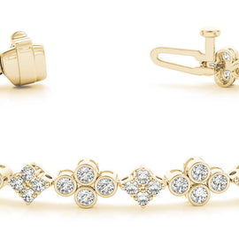 Round Diamond Cluster Bracelet