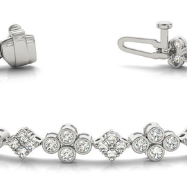 Round Diamond Cluster Bracelet