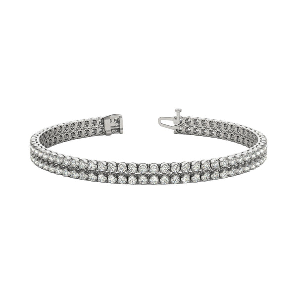 Round Diamond Double Row Tennis Bracelet