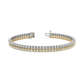 Round Diamond Double Row Tennis Bracelet