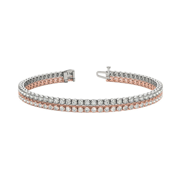 Round Diamond Double Row Tennis Bracelet