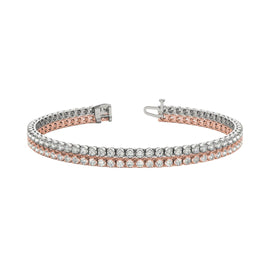 Round Diamond Double Row Tennis Bracelet