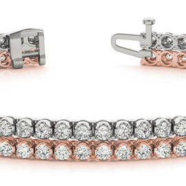 Round Diamond Double Row Tennis Bracelet