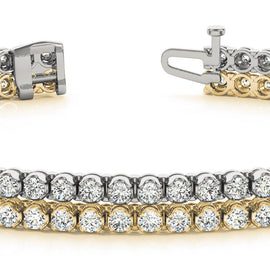 Round Diamond Double Row Tennis Bracelet