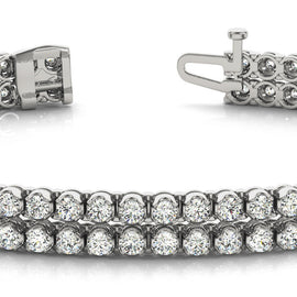 Round Diamond Double Row Tennis Bracelet