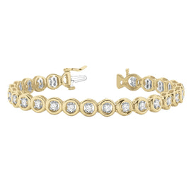 Round Diamond Tennis Bezel Bracelet