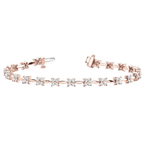 Round Floral Diamond Bracelet