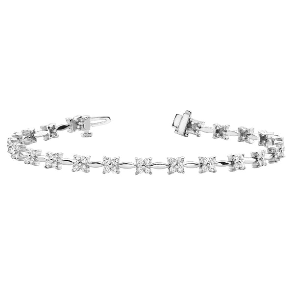 Round Floral Diamond Bracelet