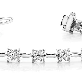 Round Floral Diamond Bracelet