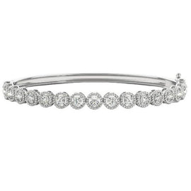 Round Diamond Twisted Knot Bezel Bangle