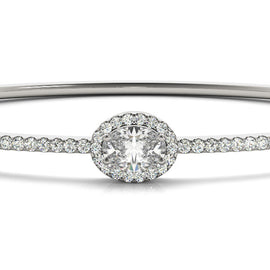 Oval Diamond Halo Pavé Bangle