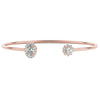 Oval / Round Floral Halo Diamond Open Bangle