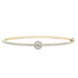 Round Halo Diamond Pavé Bangle