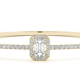 Emerald Halo Diamond Pavé Bangle