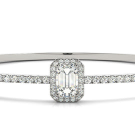 Emerald Halo Diamond Pavé Bangle