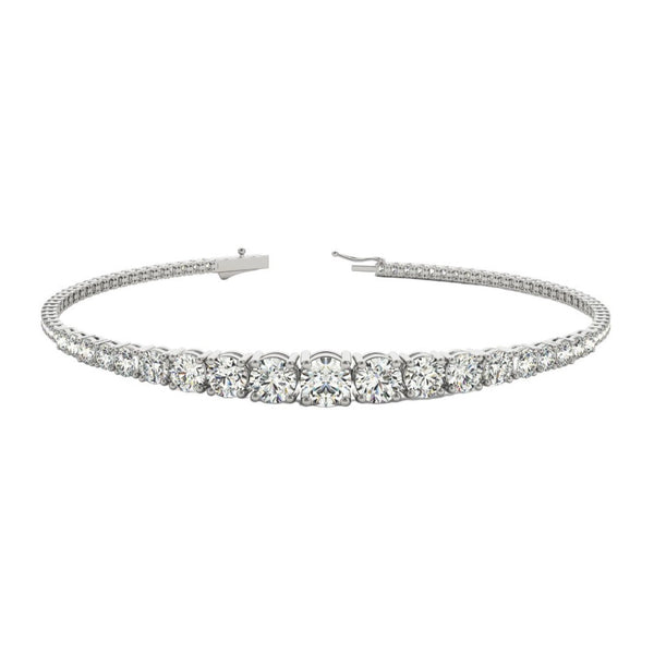 Round Diamond Progressive Tennis Bracelet